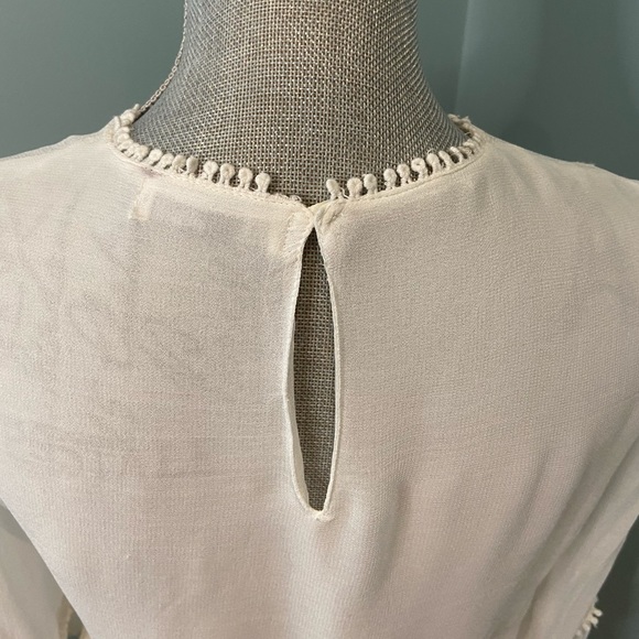 Zara White Peasant Blouse with Embroidery, S - Picture 10 of 10